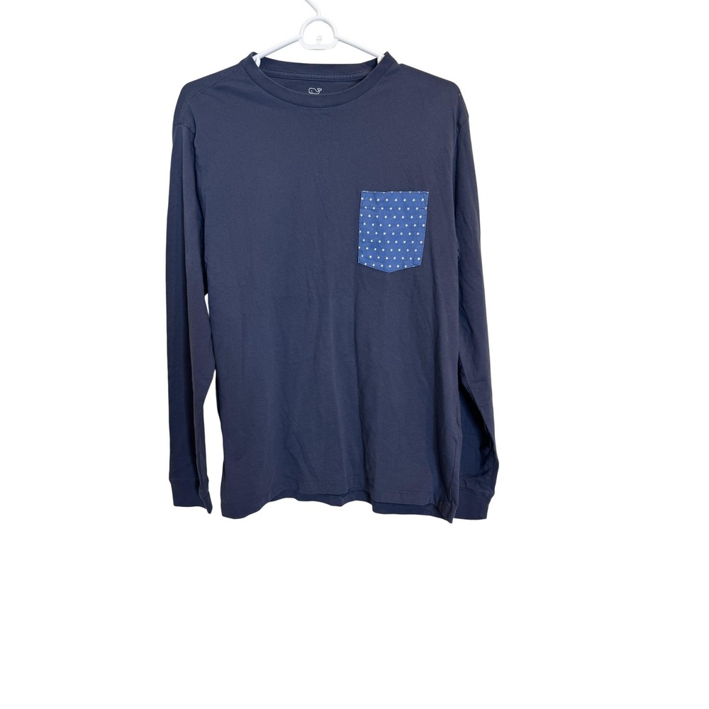 Vineyard Vines Shirt Mens Small Blue Long Sleeve‎ Pocket Marthas Vineyard Tee